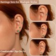 thumbnail image 3 of Beautlace 3 Pairs 925 Sterling Silver Cross Birthstone Earrings Set for Women, Flower Studs and Ear Cuffs Jewelry Set Birthday Christmas Anniversary Gift for Her, 3 of 13