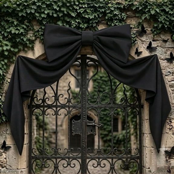 Halloween Bow, Giant Black Bow for Front Door, Halloween Decorations Indoor, Wall Decor, Halloween Tree Topper, Large Bow