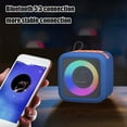thumbnail image 3 of RGB Bluetooth Speaker with Colorful Lights, Long Battery Life, Low Latency, Bluetooth 5.3, Wide Sound for Parties, Gaming, Home, Portable, 500mAh, 10m Range, Black/Blue/Red/Green, 3 of 5