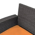 thumbnail image 2 of Westin Outdoor 4PC Rattan Wicker Sofa Coversation Set with Cushions UV Weather Resistant, Gray/Orange, 2 of 3