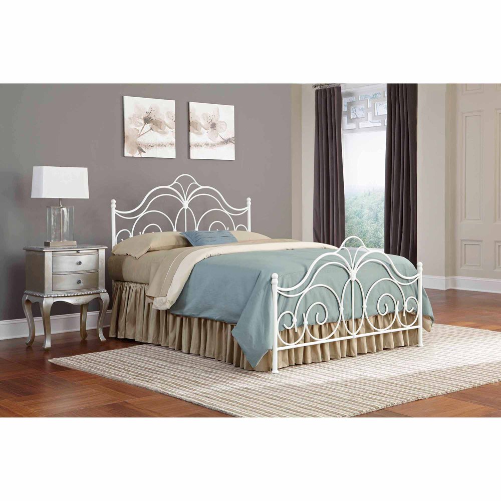 Rhapsody Metal Headboard and Footboard Bed Panels with Delicate Scrolls