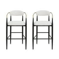 thumbnail image 2 of Noble House Boise Barnes Modern Glam Beige, Black, & Gold Colored Cushioned Bar Stool, 2 of 8