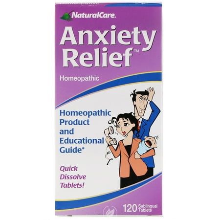 (2 Pack) NaturalCare  Anxiety Relief  120 Sublingual Tablets NaturalCare  Anxiety Relief  120 Sublingual Tablets sold as single and value multi-packs. Buy in quantity and save! Homeopathic Quick Dissolve Tablets Indications: This product and guide together are designed and formulated to help relieve occasional minor anxiety  fear  anguish  stress and worry associated with the ups and downs of everyday life. The Prevalence of Anxiety Anxiety is one of the most common feelings in America today. More than 30 million people in America experience some form of anxiety each year. Anxiety cost the U.S. billions in direct and indirect cost annually. One survey found that people experiencing panicky feelings make more trips to their health care provider than the general population. Anxiety For some it can be an overwhelming sense of apprehension or uneasiness of mind. For others it can be worrisome thoughts and tension or sometime panicky feeling about the ordinary stresses associated with life events and activities. In any case  it is an undesirable sense of uneasiness that may be accompanied with self-doubt about one s capacity to cope with it. An anxiety sufferer may anticipate something worse even through there is little reason to expect it. Stress Stress is a term widely used in our current fast-paced society. Often the daily demands place on us build up and accumulate to a point where it becomes very challenging to cope. Job pressure  family arguments  financial pressures  deadlines  etc.  are common examples of stressors. It can be almost anything which creates a disturbance  including something physical or emotional. Homeopathic Ingredient *Possible Symptoms Addressed: Aconitum napellus HPUS for a state of fear  anxiety; anguish of mind and body Aurum Nitricum HPUS minor fear associated with enclosed places  heights  or stressful anticipation Gelsemium sempervirens HPUS anxiety and stressful emotions associated with minor setbacks or apprehension Ignatia amara HPUS anxiety associated with a letdown; alarm or emotional worry Mocus HPUS stressful nervousness; preoccupation; overexcitement Natrum muriaticum HPUS anxiety associated minor  occasional fear Piper methysticum HPUS daily stress and worry associated with everyday living HPUS indicates is officially listed in the Homeopathic Pharmacopeia of the United States. *Based exclusively on references from Homeopathic Materia Medica.