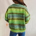 thumbnail image 4 of Pulls pour Femmes Automne Hiver Ample Dégradé Rayé Tricoté Col Rond Manches Longues Hauts Chandail, 4 of 5