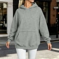 thumbnail image 5 of Hurxie Womens Oversized Hoodies Fleece Sweatshirts Long Sleeve Sweaters Pullover Fall Clothes with Pocket Gray,S, 5 of 7