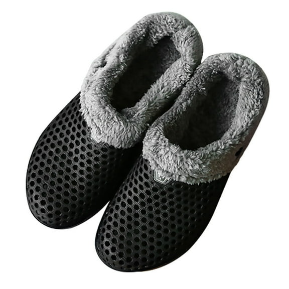 SOPOTUTU Sopotutu Warm Winter Slippers Male Plush Lined Eva Sole Indoor Wearing 1Pair