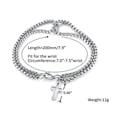 thumbnail image 5 of Double Chain Hollow Cross Pendant Stainless Steel Lobster Claw Claw Bracelet Fashion Hip Hop Punk Party Men's Jewelry Gift, 5 of 5