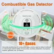 Natural Gas Detector CH4, Combustible Gas Methane Alarm Battery Powered with Light & Audible Indicator,Gas Monitor Sensor for Home RV Kitchen Apartment Safety (Battery included)