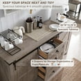 thumbnail image 3 of OKD Farmhouse Sideboard Buffet Cabinet with Storage, 60" Large Kitchen Cabinet w/Sliding Barn Doors and 4 Drawers, 31.2'' Tall Rustic Wood Coffee Bar Table for Dining Room, Light Rustic Oak, 3 of 6