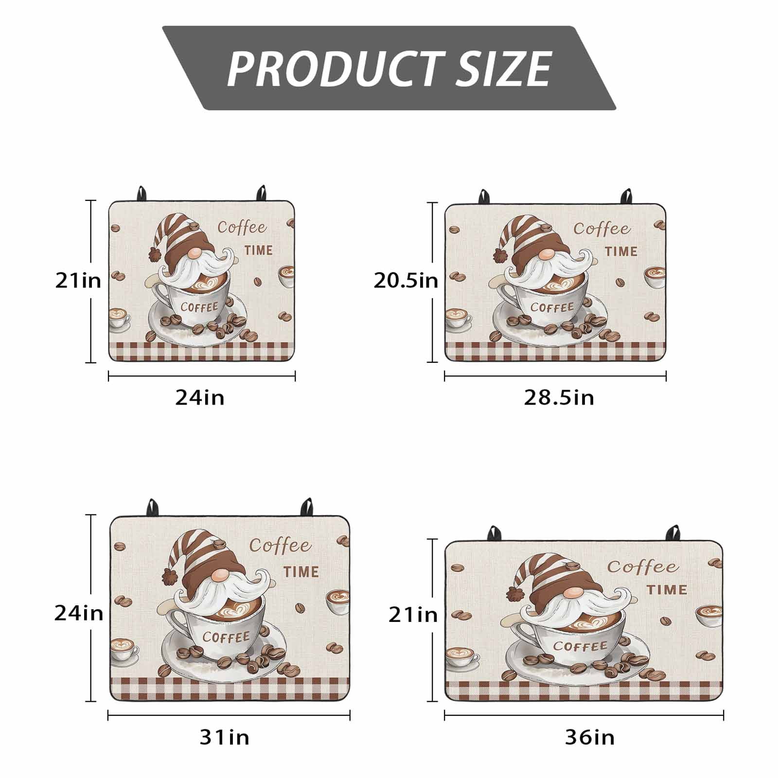 Coffee Gnomes Stove Top Cover for Electric Stove, Heat-proof & Non Slip Glass Top Stove Cover Protector, Brown Buffalo Plaid Check Farmhouse Kitchen Flat Cooktop Rubber Mat 28.5x20.5 Inches