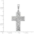 thumbnail image 4 of 14K White Gold Thorn Cross Pendant (36 X 20) Made In United States d1596, 4 of 6