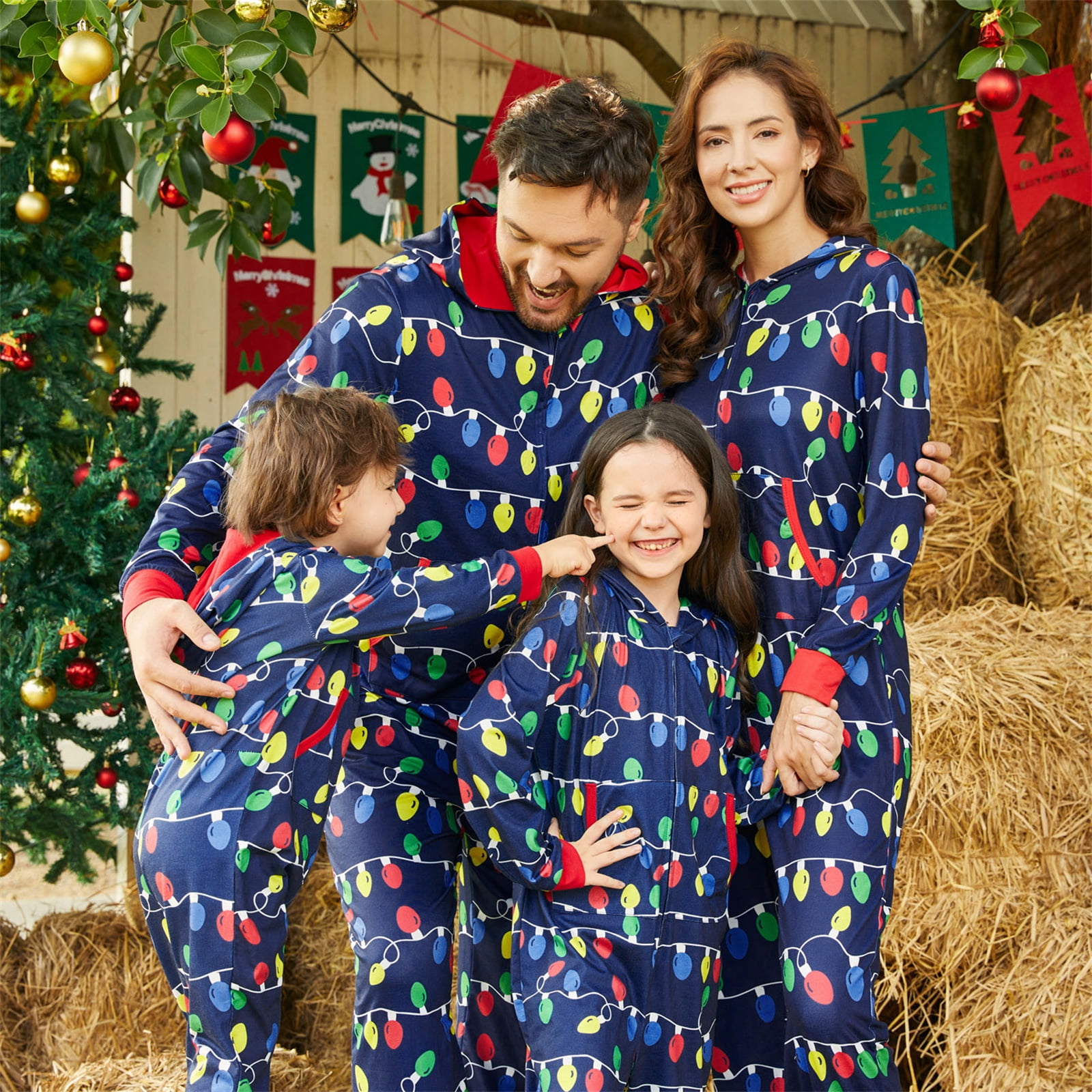 Colorful christmas pajamas hotsell