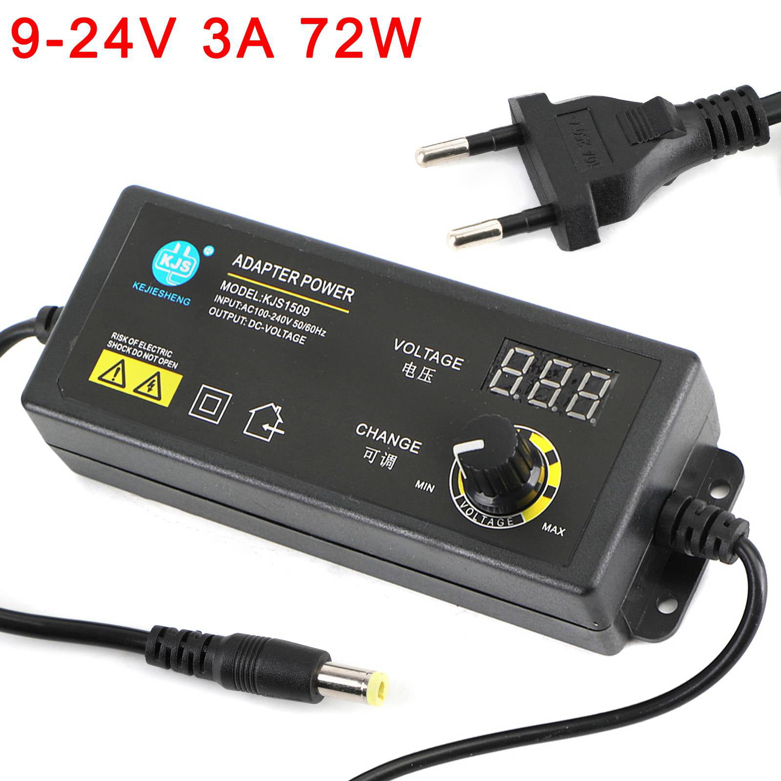 Details about   9V-24V 3A Electrical Power Supply Adapter Charger Variable Voltage Adjustable 