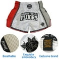 thumbnail image 4 of FLUORY Muay Thai Shorts Free Combat Mixed Martial Arts Boxing Training Match Pants Side Hollow out Rose Embroidery Shorts, 4 of 4