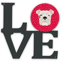 English Bulldog Love Metal Wall Artwork LOVE