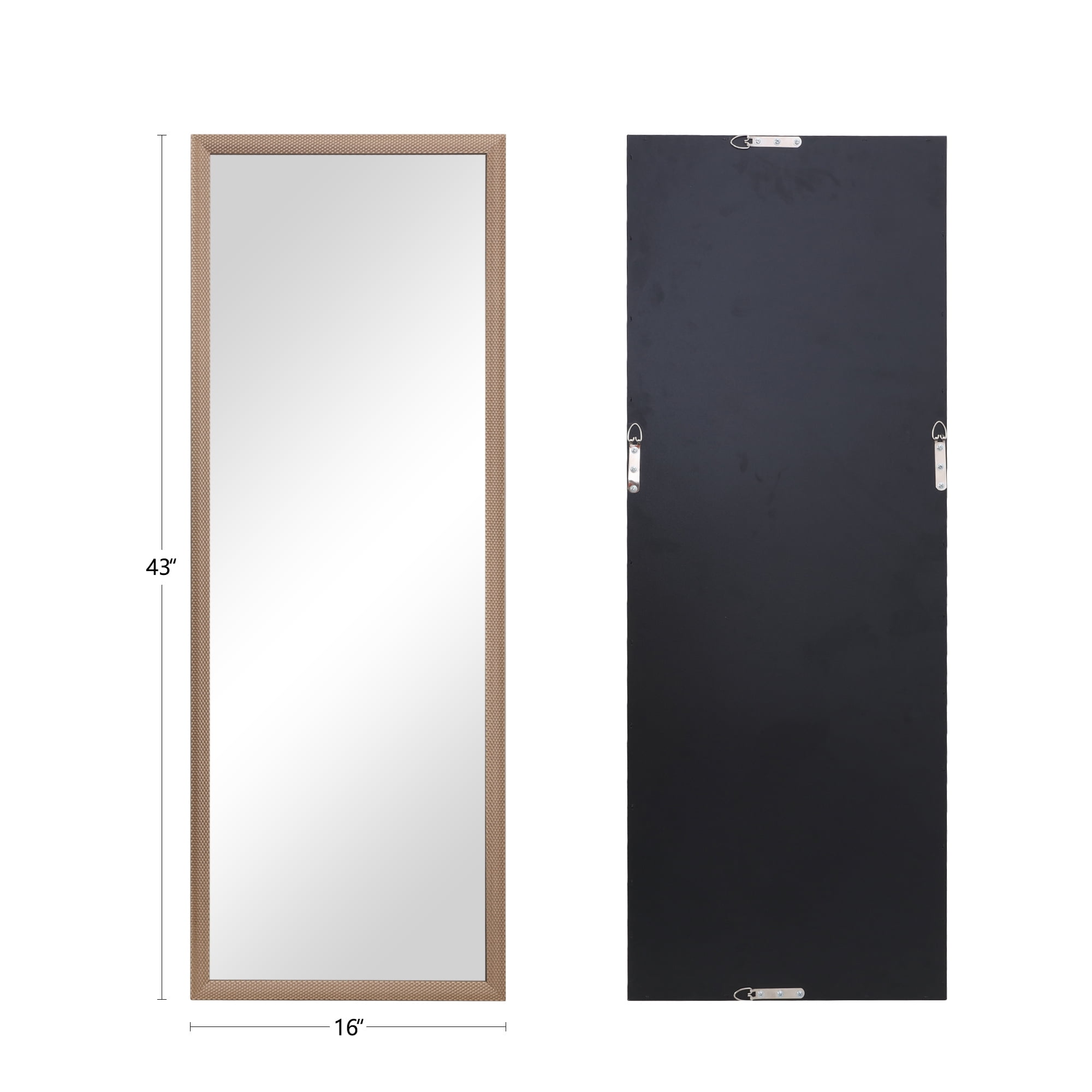 43"*16" Full Length Body Dressing Mirror Hanging Mirror for Bathroom Gold