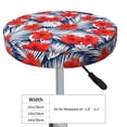 thumbnail image 2 of Uemuo Leaves And Flowers Pattern Round Bar Stool Seat Covers Washable Stool Cushion Slipcover Elastic Bar Chair Covers-12 inch, 2 of 7