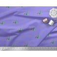 thumbnail image 2 of Soimoi Purple Velvet Fabric Wreath & Pine Tree Stripe Print Sewing Fabric Yard 58 Inch Wide, 2 of 3