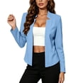 thumbnail image 2 of IUYRTFE Women's Long Sleeve Open Front Blazer with Lapel Collar Slim Fit Casual Work Jacket, 2 of 8