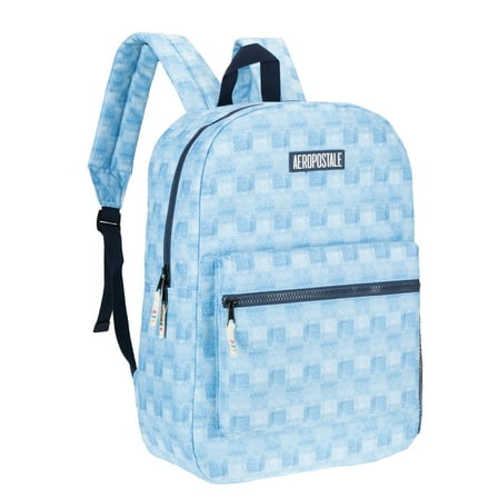 Aeropostale  Backpack for School, College, and Travel， Water Resistant Bookbag Plaid Blue