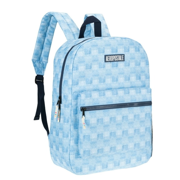 Aeropostale  Backpack for School, College, and Travel， Water Resistant Bookbag Plaid Blue