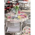 thumbnail image 4 of Outdoor Tablecloth with Umbrella Hole and Zipper, Happy Easter Round Table Cloth 54 Inch Waterproof Tablecloth, Spring Flower Pastoral Butterfly Retro Beige Picnic Table Cover for Patio Camping, 4 of 7