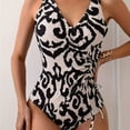 thumbnail image 1 of CNKOO Maillot de Bain une-Pièce pour Femmes, Mode Europe et États-Unis, Sac Croisé, Cordon de Serrage Plissé, Style Vacances, 1 of 5
