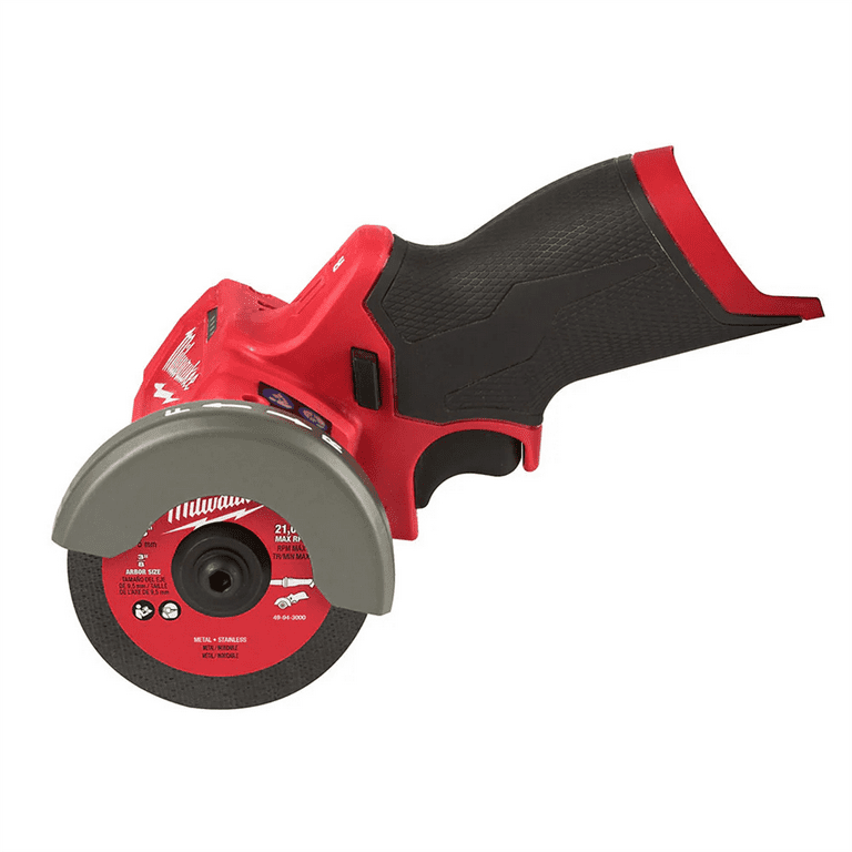 Milwaukee M12 Fuel 3" 12V Brushless Cut Off Tool 2522-21XC with 4Ah Battery, Charger, Carbide Abrasive Blade, Diamond Tile Blade, & Tool Bag