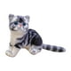 thumbnail image 1 of Muñeco de peluche de gato de simulación, adorno hecho a mano, diseño de escena, accesorios, almohada gris y negro, 1 of 9