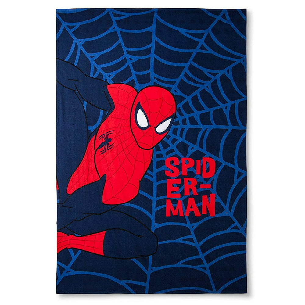 Marvel Spider-Man Web Blue Sweatshirt Fleece Twin Bed Blanket 60 x 90 ...