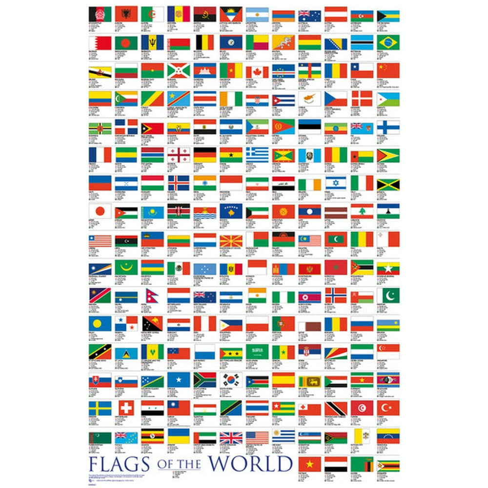 Flags Of The World Poster / Print (Country Flags) (Size 24" x 36
