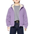 thumbnail image 4 of OGLCCG Girls Fleece Jacket Casual Winter Warm Sherpa Lined Zip Up Hooded Sweatshirt Outdoor Loose Kid's Hoodie Outerwear 9-14 Years, 4 of 8