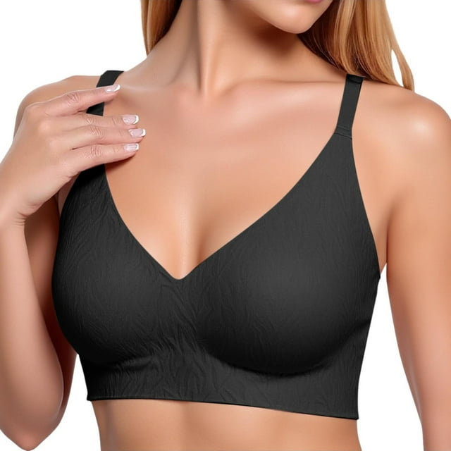 Brasieres de Mujer Tela de Mantequilla Sujetador Push up sin Costuras En La Parte Inferior y sin Aros para Mujer, Talla Pequeña, Talla Grande Mediana