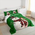 thumbnail image 3 of Manfei Kawaii Snowman Bedding Comforter Set for Kids Children, Merry Christmas Twin Comforter Sets, Snow Cardinal Bird Bedding Set, Green Room Decor Reversible 2-Piece, 3 of 8