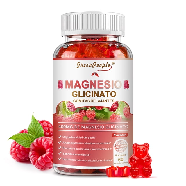 Gomitas de glicinato de magnesio - Suplemento de magnesio - 60 cápsulas
