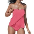 thumbnail image 2 of Sakmal Tankinis Bathing Suit for Women Pink Caged Neck Oversized Two Piece Sets Bathing Suits Full Coverage Swimsuit Sets, 2 of 9