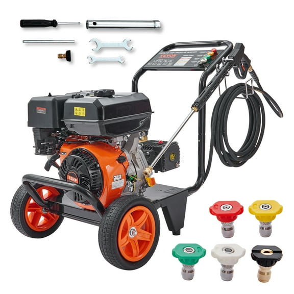 SKYSHALO 4400 PSI 4.0 GPM Gas Pressure Washer w/26 ft High Pressure Hose 5 Nozzles Gas Powered Washer