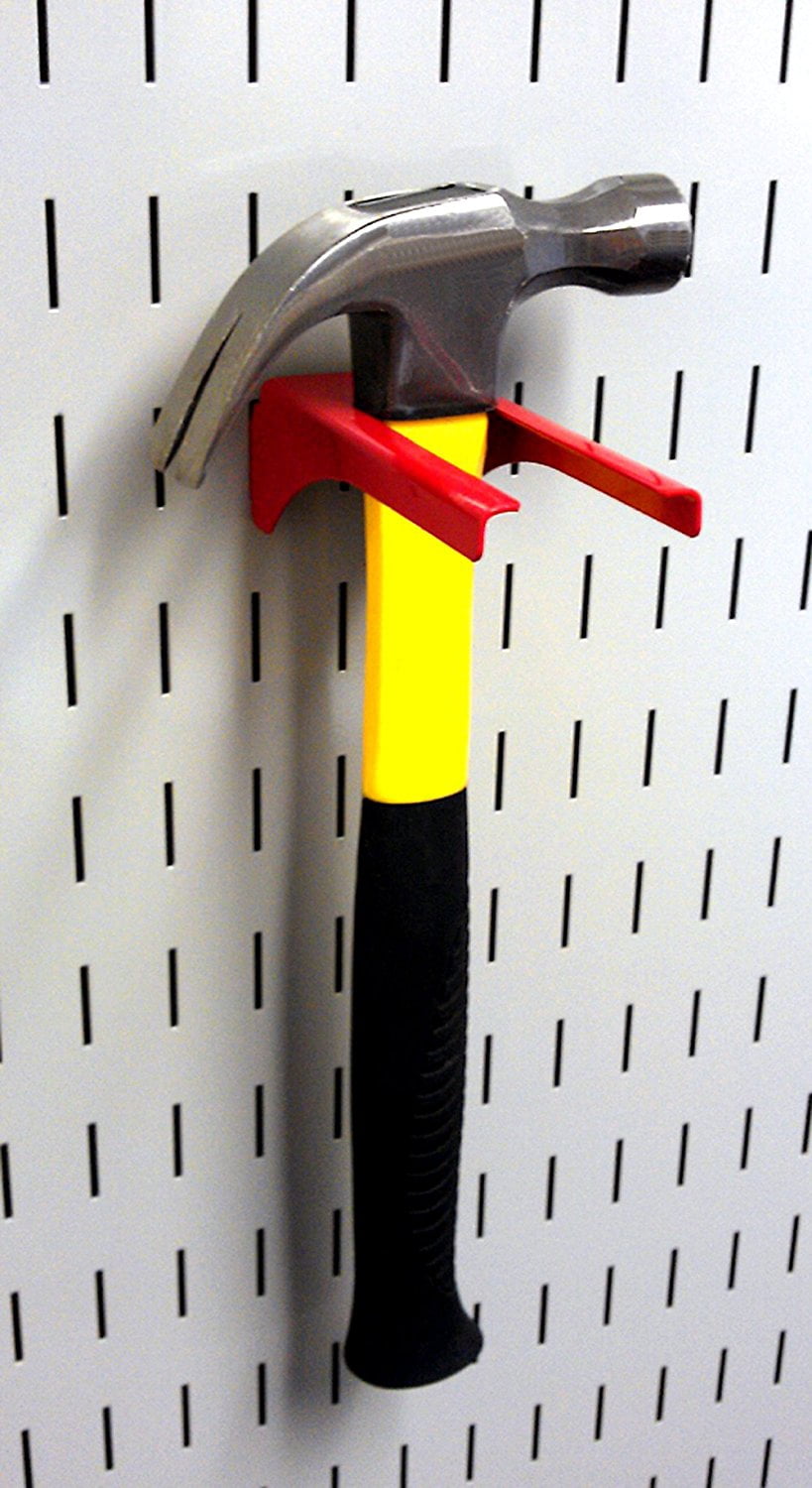 Slotted Metal Pegboard Deluxe Hook Kit for Wall Control Metal Pegboard and Slotted Tool Board Only - Red Toolboard Hooks