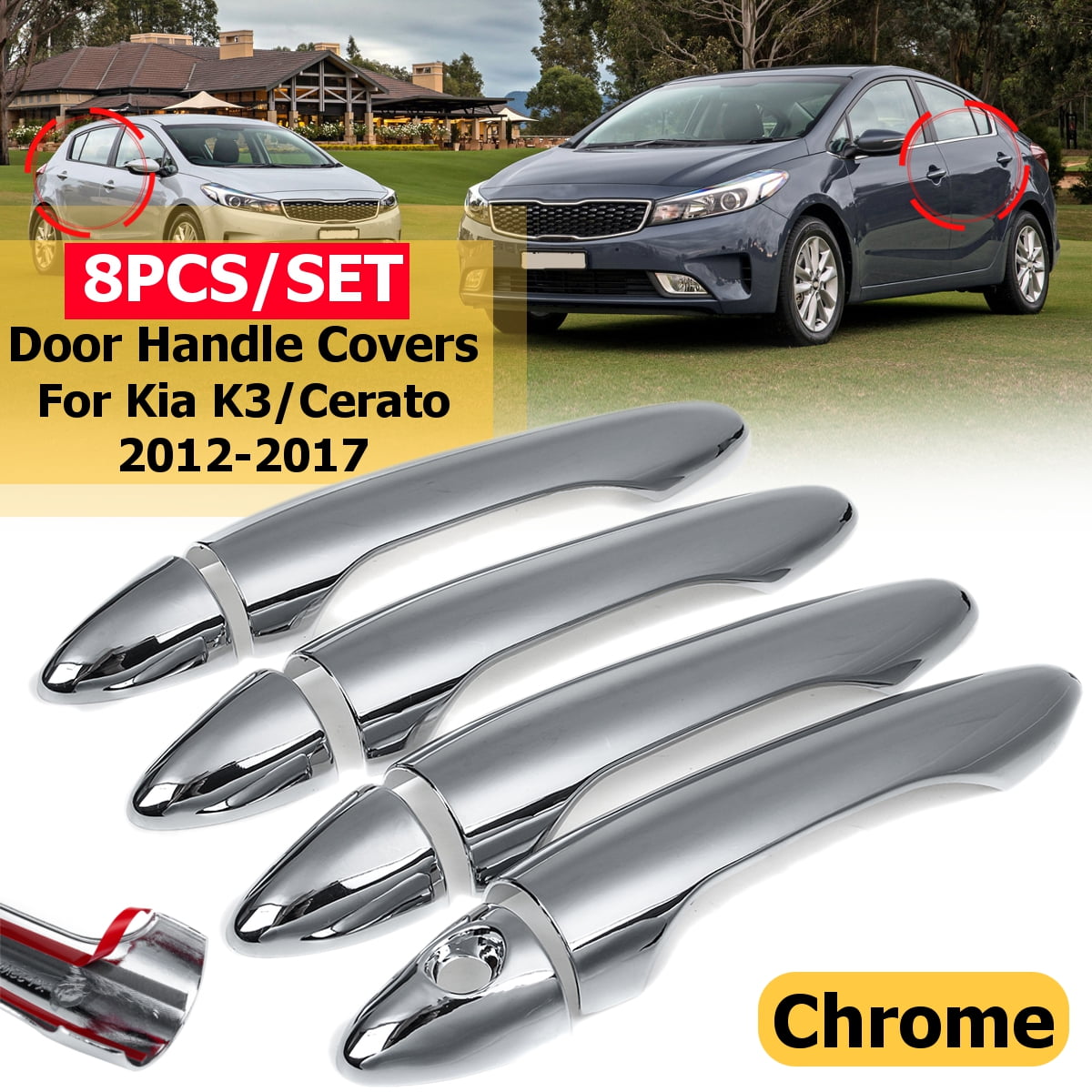 8Pcs/Set Fashion Lightweight Durable Door Handle Cover For Kia K3 / Kia