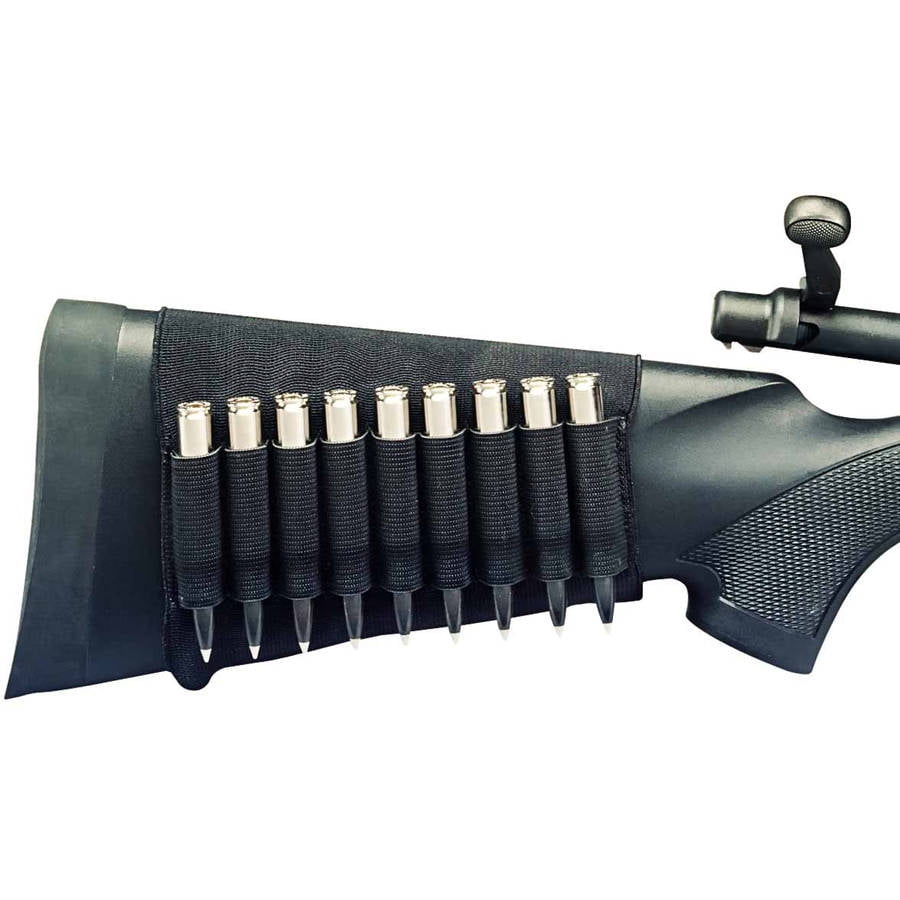Shotgun Buttstock 5 Shells Cartridge Holder Elastic Rifle Hunting Shooting Gun 