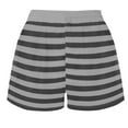 thumbnail image 5 of Oplxuo Women Striped 2 Piece Lounge Sets Casual Long Sleeve Sweatshirt Shorts Pajama Sets Loose Shorts Set Loungewear, 5 of 6
