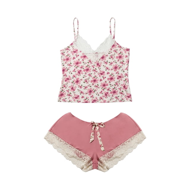 Pijama Ilusión para Dama, Set de Camiseta y Short con Diseño Estampado Multicolor Talla G, 2 Piezas