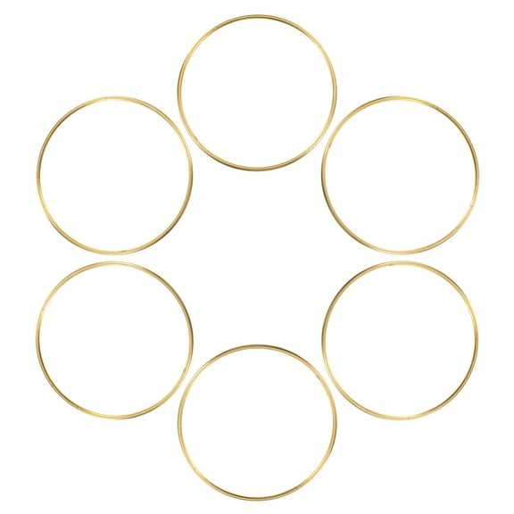 LABSERRON 6Pcs Metal Rings for Crafts Golden Circle Hoop Minimalist Design Diy Enthusiasts Wreath Making
