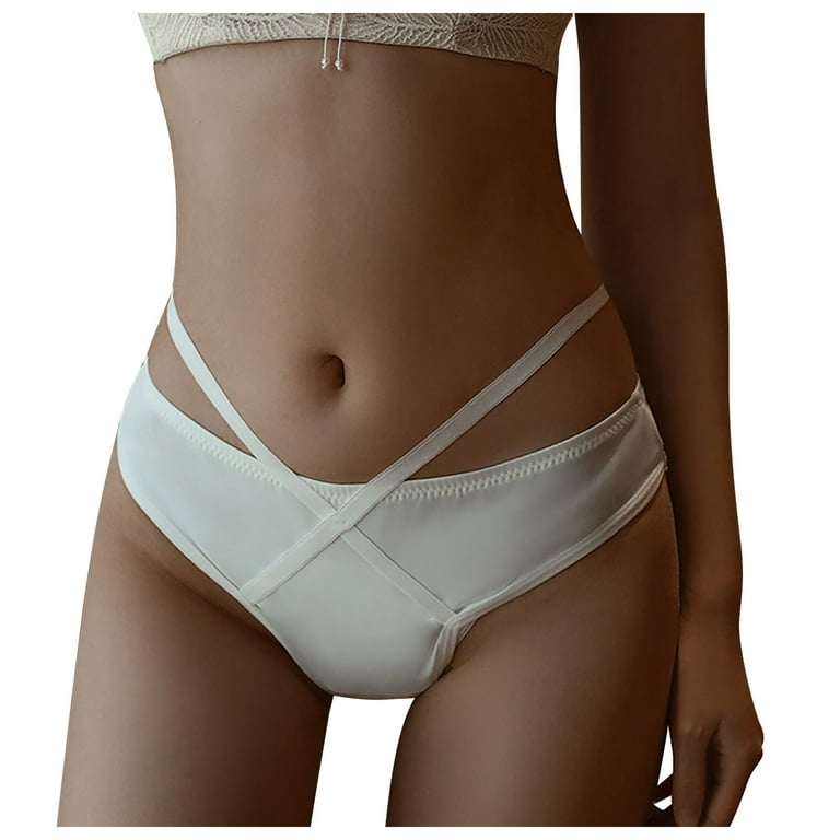 ZMHEGW Period Underwear For Women Seamless Thongs For Lady Low Waist Thong  Tangas Solid Color Women's Panties