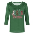 thumbnail image 4 of Awdenio - Blusas de manga larga para mujer, liquidación, moda juvenil, estampado navideño, camiseta holgada, mangas 3/4, blusa, cuello redondo, blusas casuales, 4 of 4