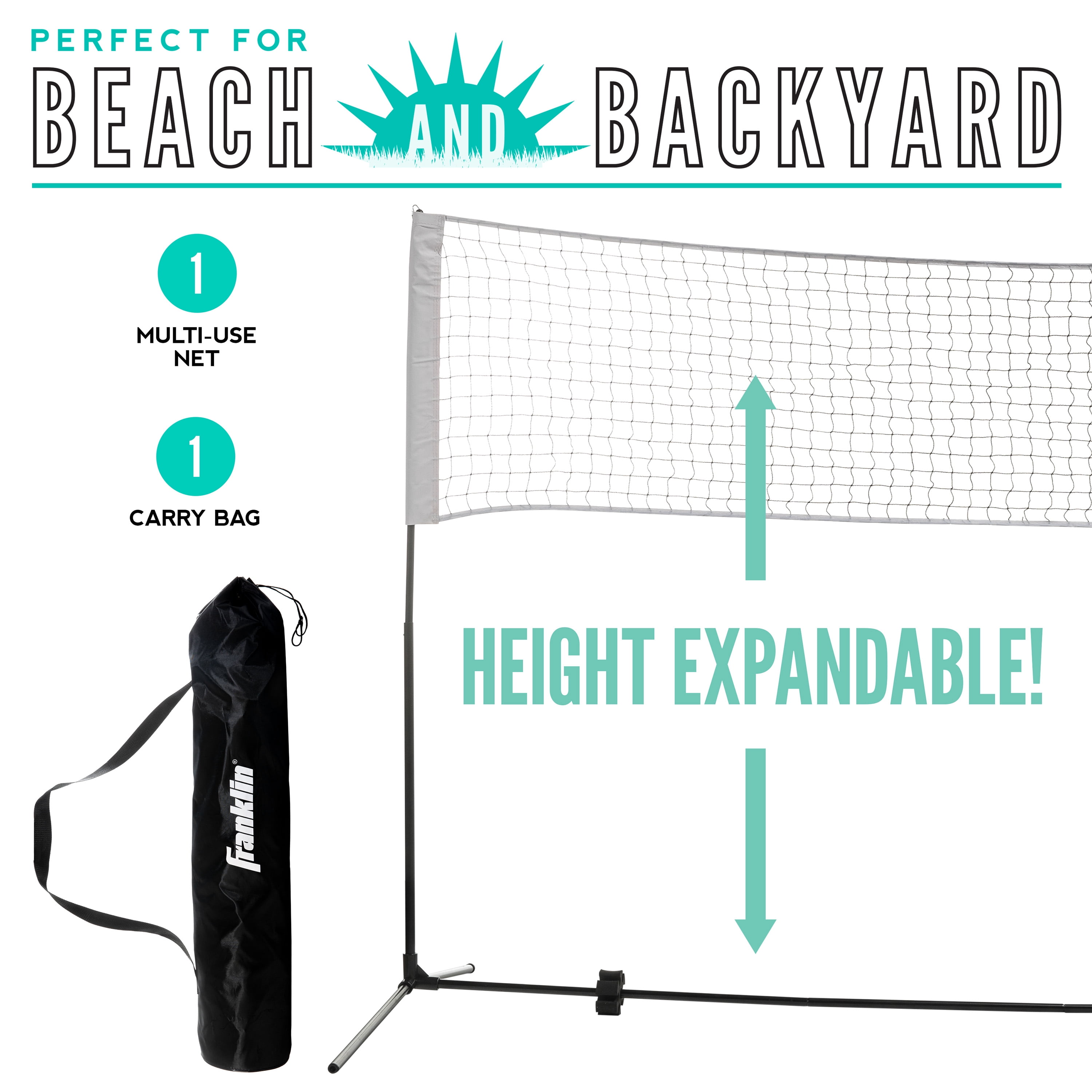 Franklin Sports Portable, Adjustable Height 10ft Wide Net