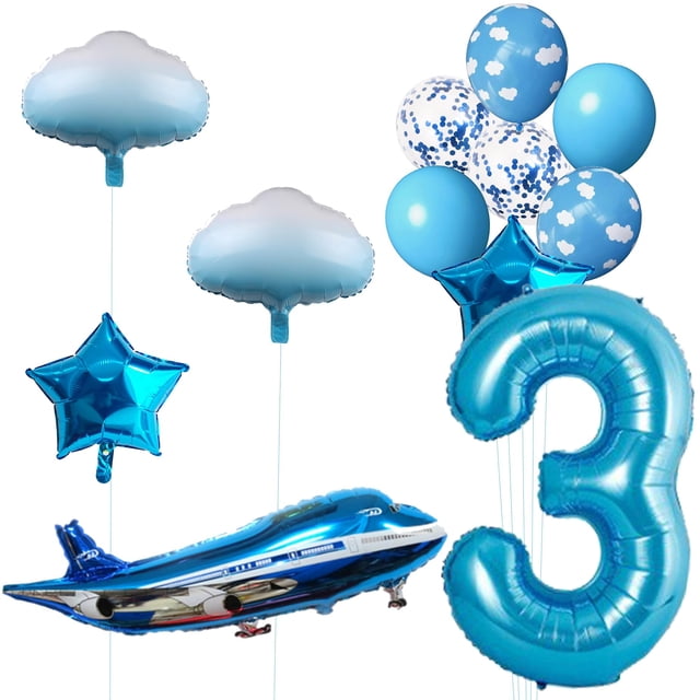 Set de globos aeroplanos MPRVAKYF para decoración de fiestas, 31 pulgadas, azul