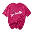thumbnail image 2 of TIMIFIS T-Shirts à Manches Courtes de la Saint-Valentin pour Femmes Mode Décontractée Col Rond T-Shirt Imprimé Cœur d'Amour T-Shirt d'Été Ample Col Rond T-Shirts, 2 of 4