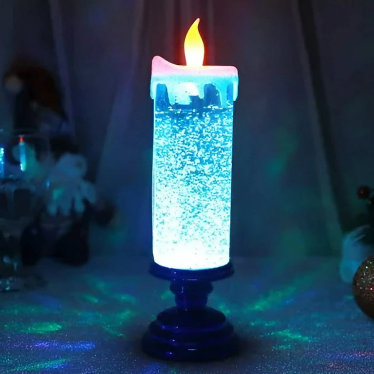 Christmas decorations LED Christmas Candle USB Color Changing Waterproof  Spinning Glitter Flameless Candle For Christmas Party Home Decor fall