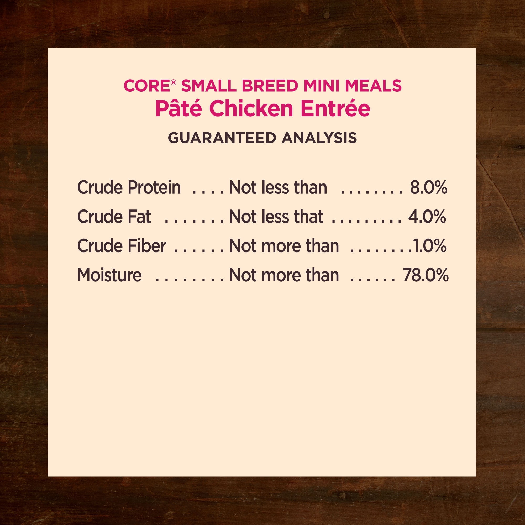 Wellness CORE Natural Grain Free Small Breed Mini Meals Wet Dog Food, Paté Chicken Entrée, 3-Ounce Pouch (Pack of 12)